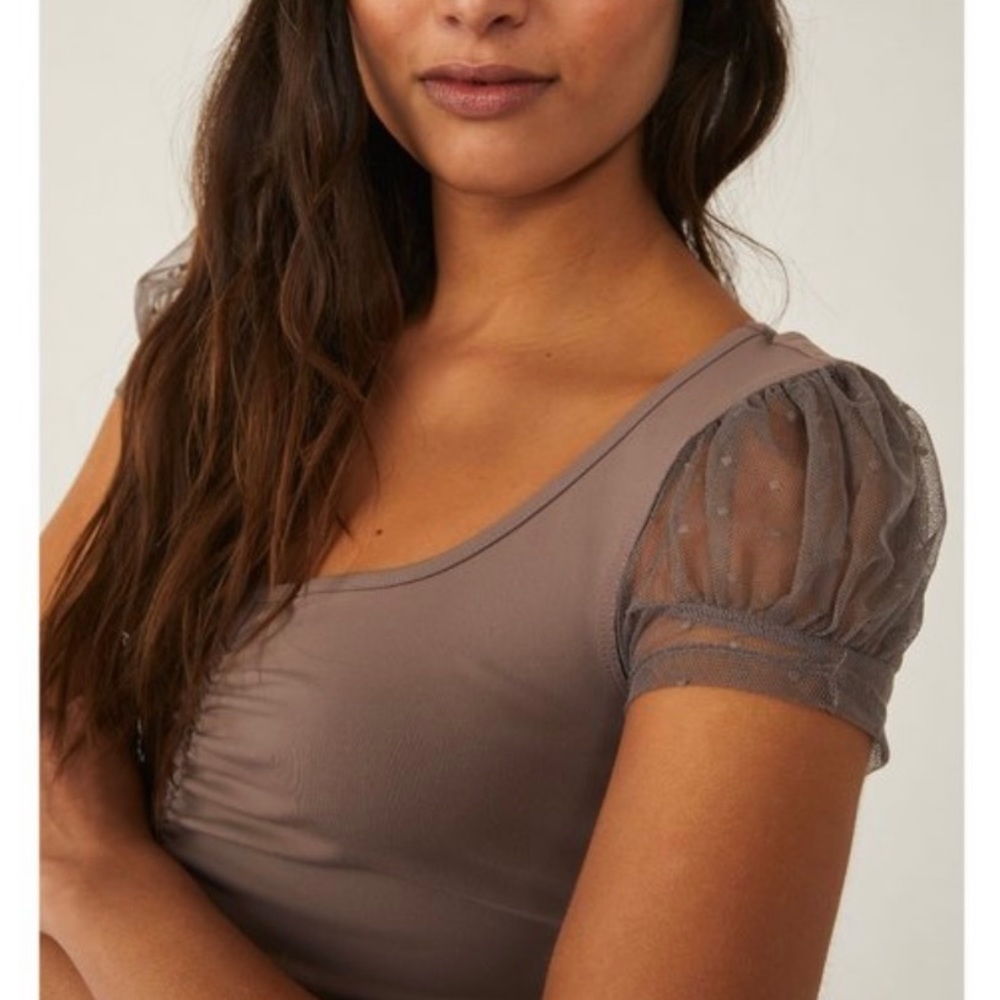 NWT Free People blush up blouse in falcon - Small - Picture 3 of 6